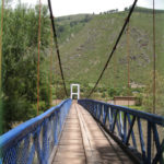 Pedestrian bridge over river
