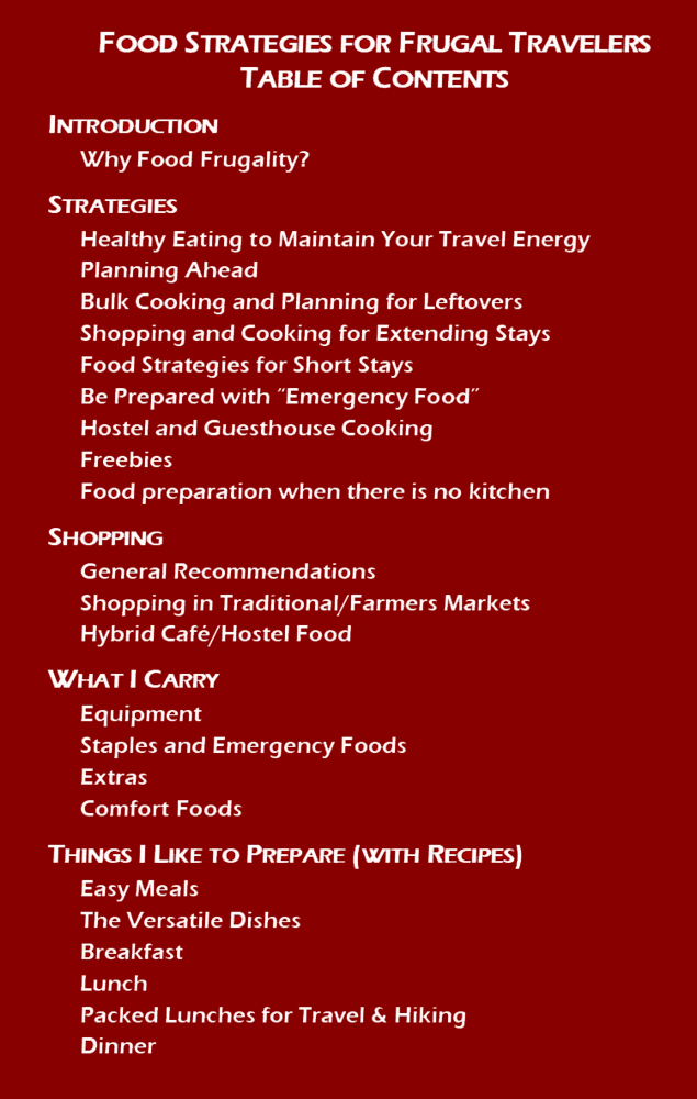 Table of Contents for Food Strategies book