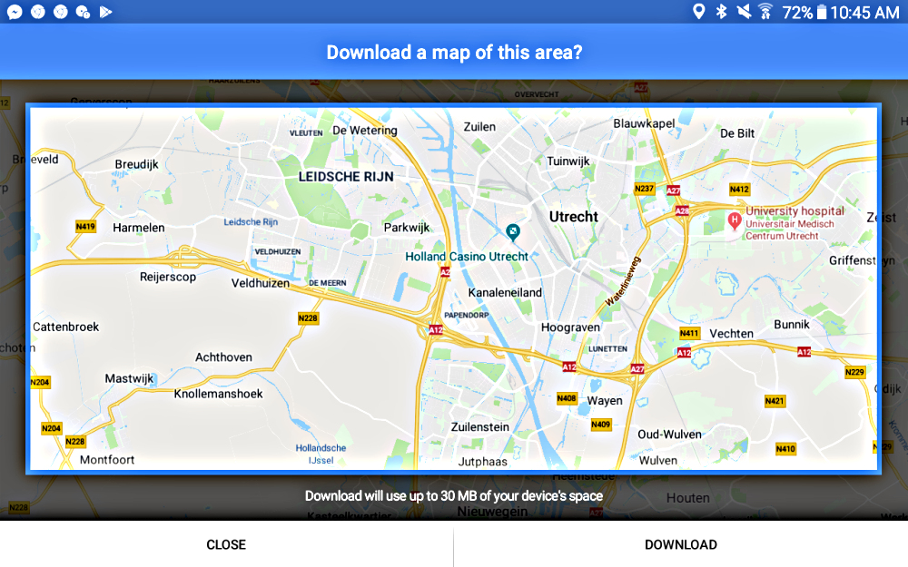 Screenshot of GoogleMaps Offline map of Utrecht