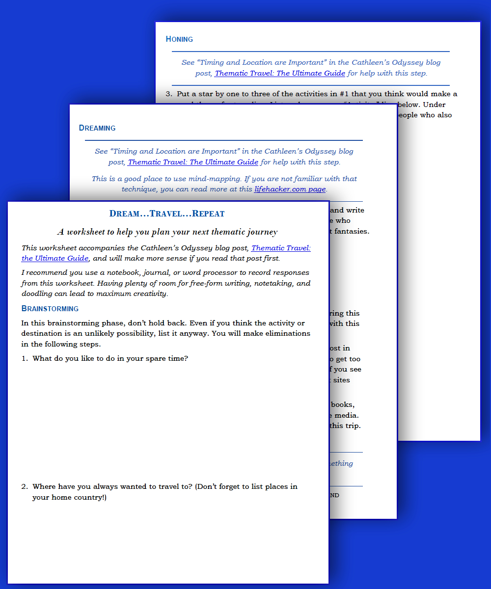 Image of Thematic Travel Worksheets.