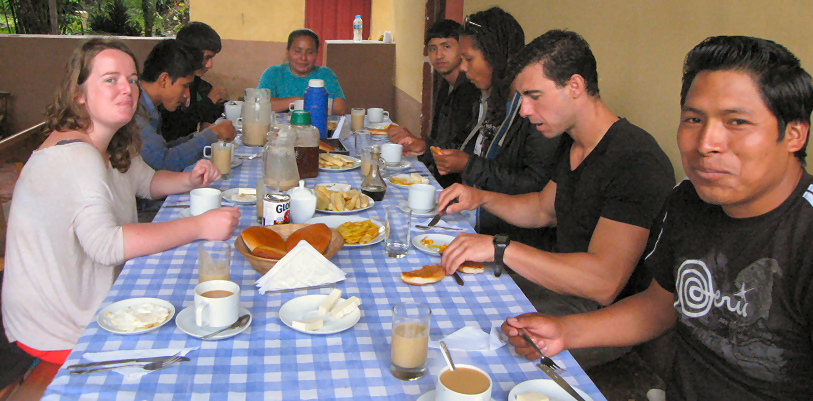 Hearty breakfast at Julia's Coffee Farm in Peru