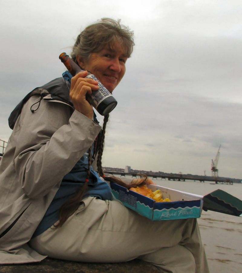 Cathy on a Grimy Pier Near Liverpool