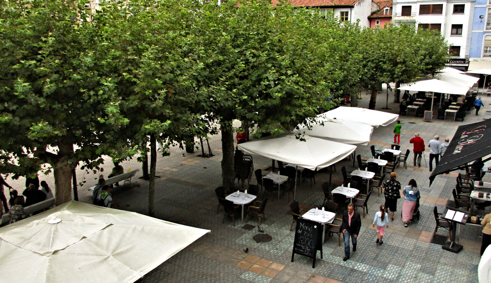 The town square in Santona, Spain