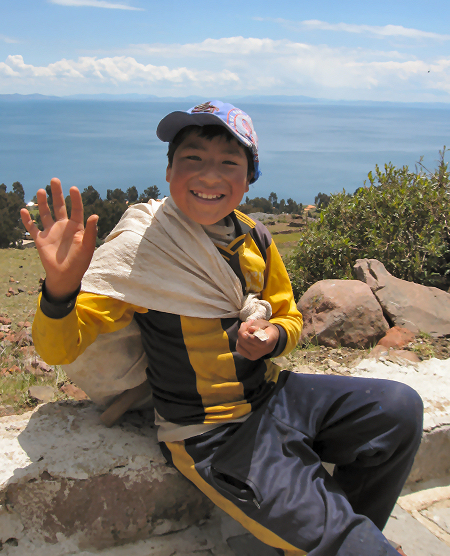 Friendly young man on Isla Amantani