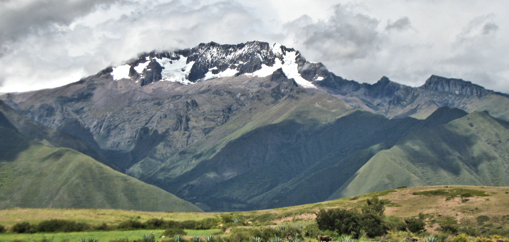 View of the Andes from the trail to Maras