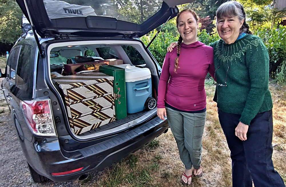 Packed up and ready to leave Vashon Island in our (new to us) Subaru Forester.