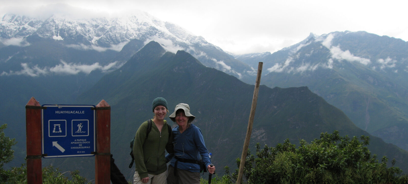 Rebecca and Cathy at the beginning of Choquequirao Trek Part 1