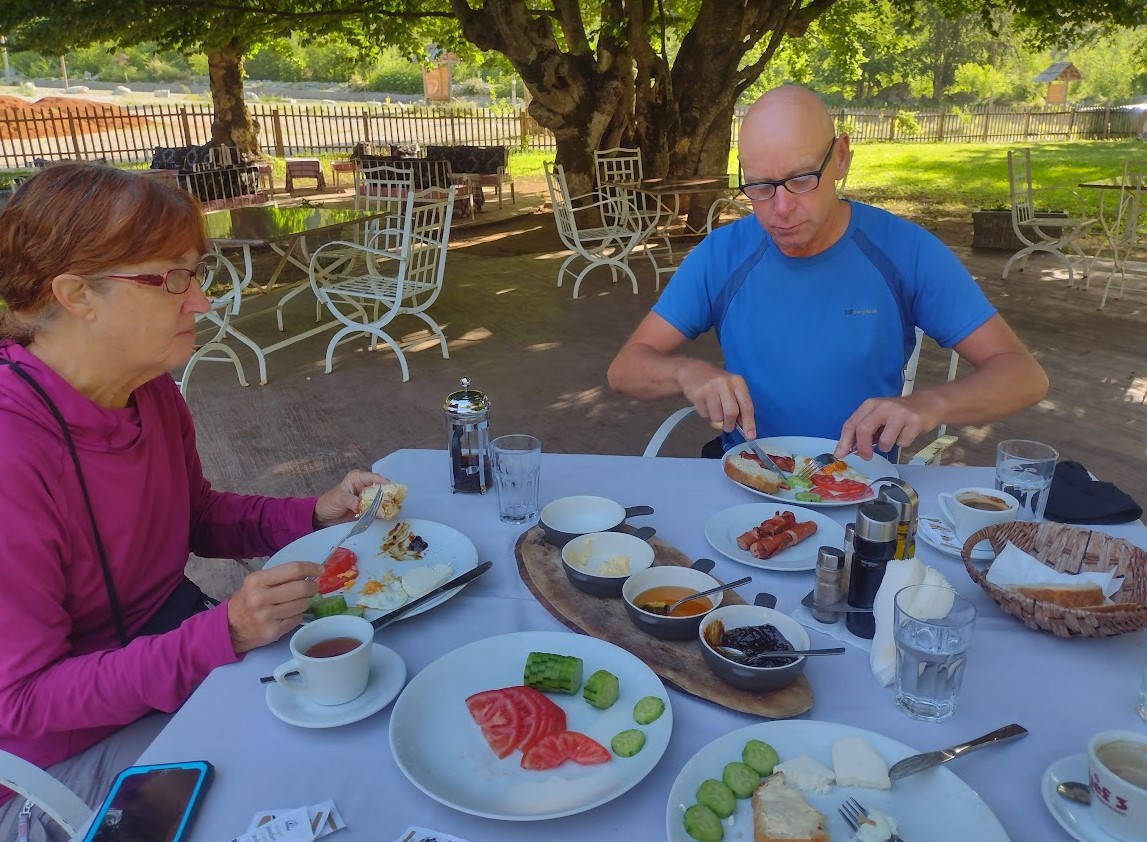 Breakfast on Day 1 at our Guesthouse