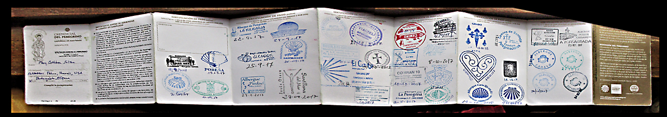 My camino credential with all its albergue stamps