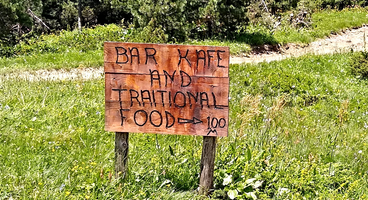 Sign advertising refreshments 100 meters away