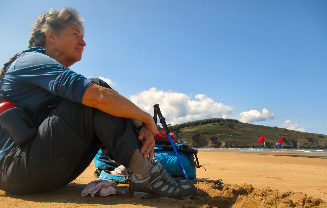 Cathy on Beach at Pobena