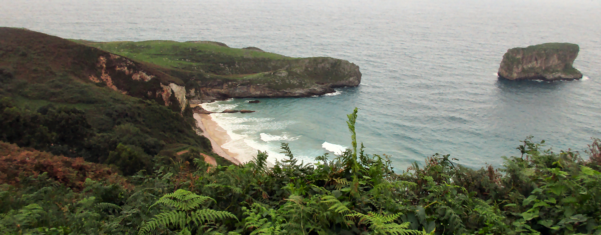 Lonely beach cove along the north coast of Spain