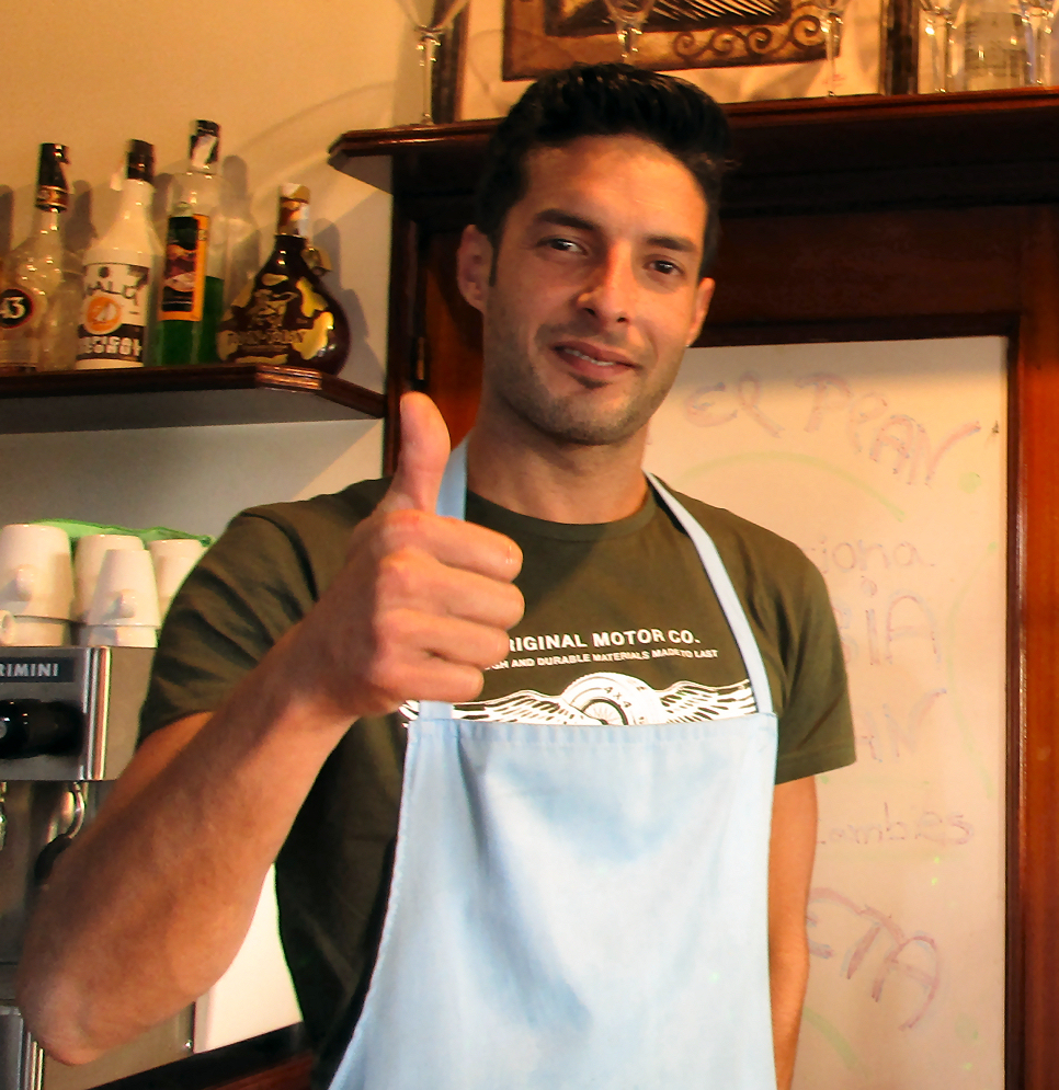 My waiter and cook, Carlos in Castro Uridales