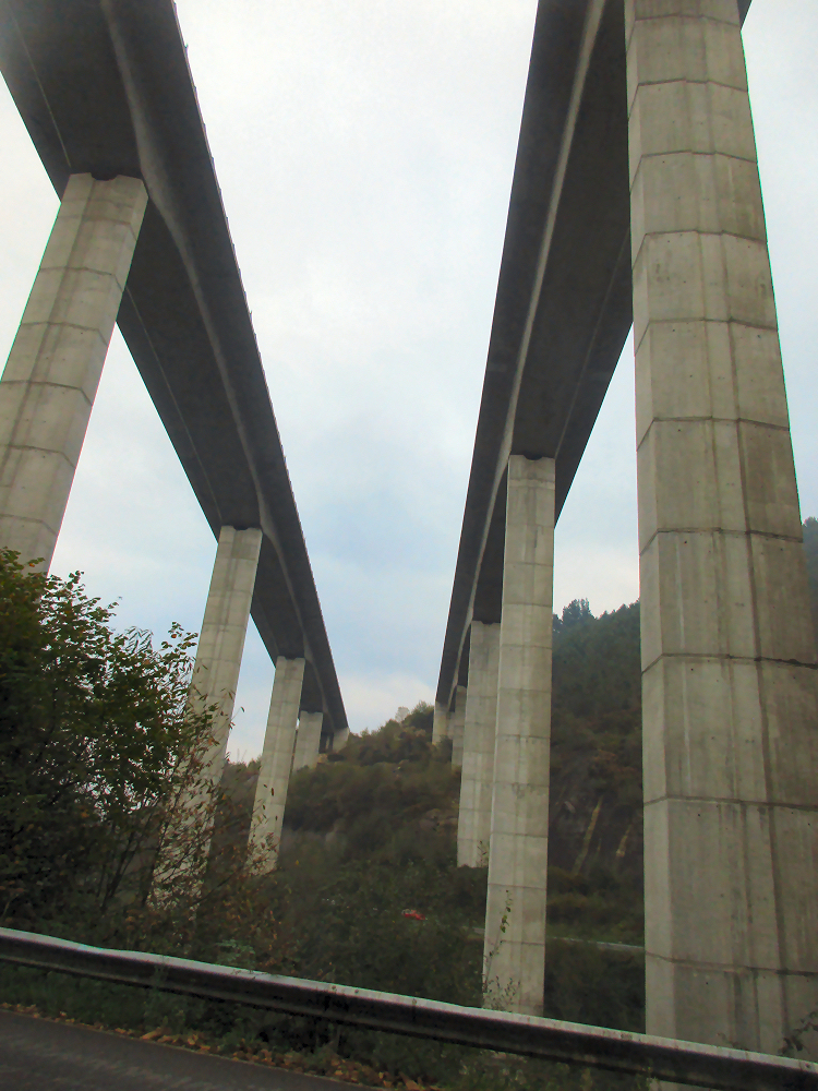 Giant legs holding up the freeway above me