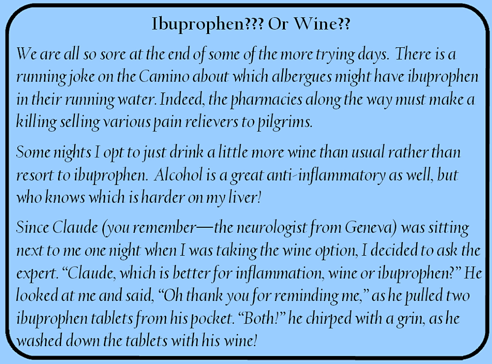 Information about Ibuprophen on the Camino