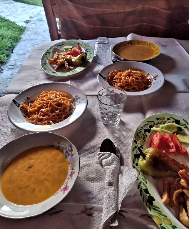 Food served at our Doberdol Guesthouse