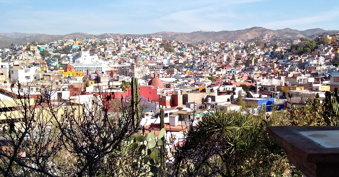 View of Guanajuato City in Mexico