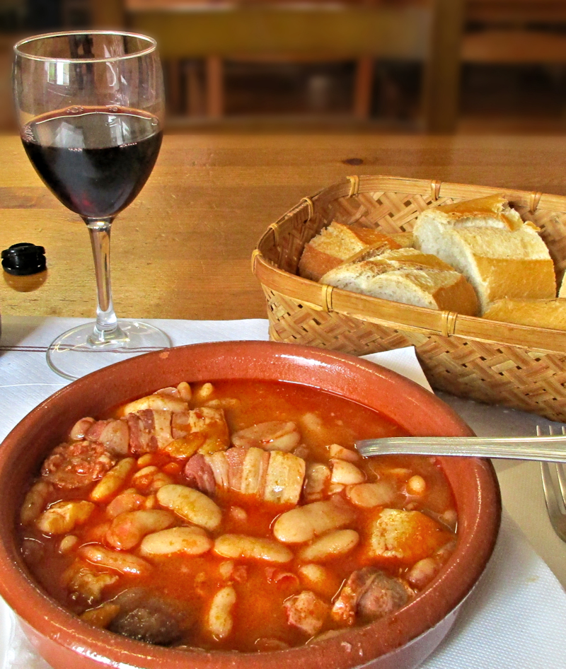 Fabada bean soup served in Spain