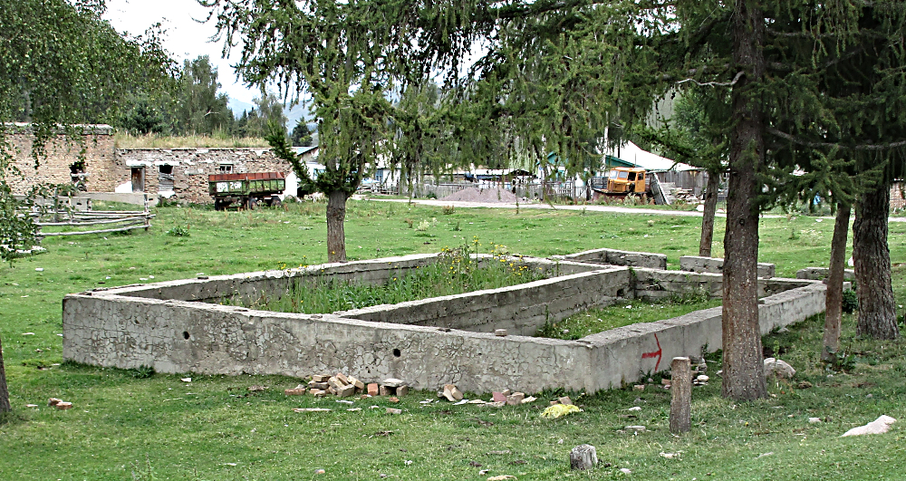 Empty house foundation in Jyrgalan