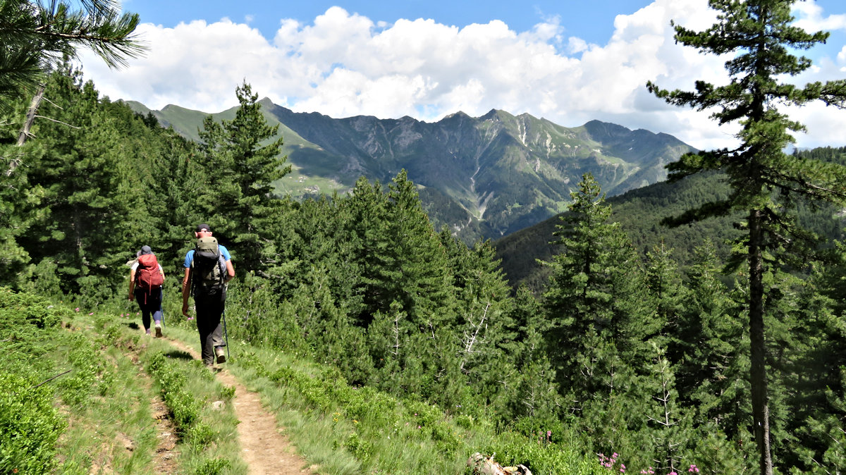 Rebecca and Nev hiking between Cereme and Valbona