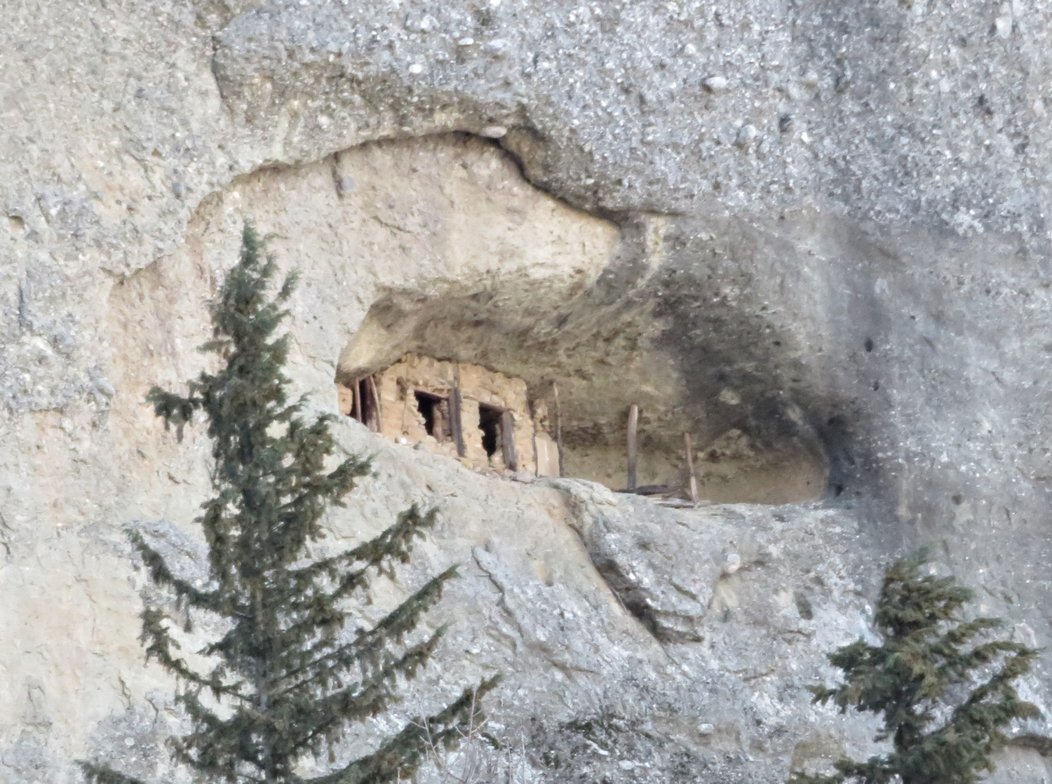 Ancient Monk's habitation in a rock hollow at Meteora