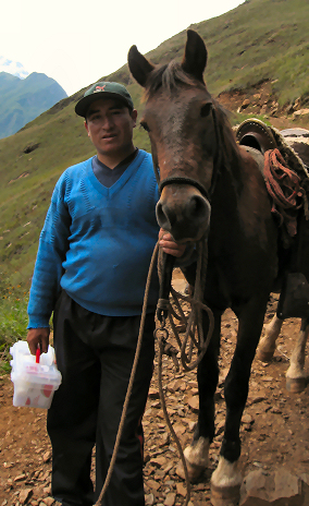 Eber, the horseman who was in charge of our "extra" horse.