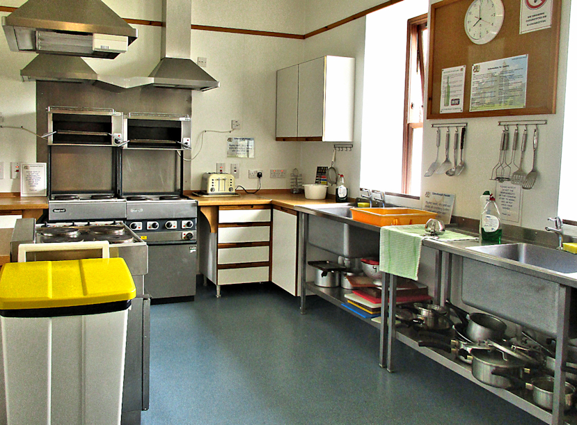 Community kitchen in Scotland hostel