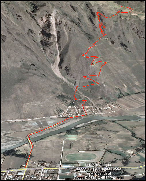 Map of hike to Huchuy Qosqo