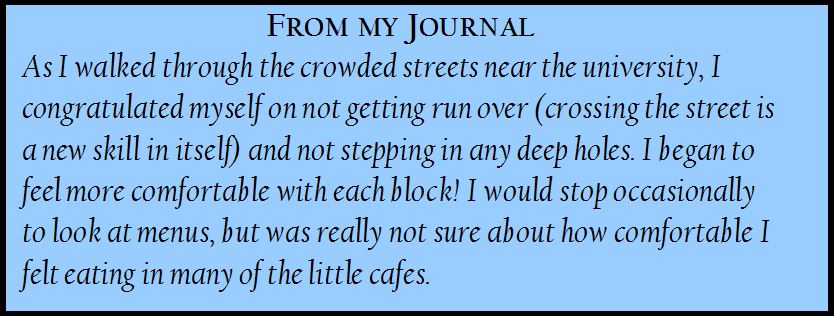 Journal Entry about my first day walking the crowded streets of Peru