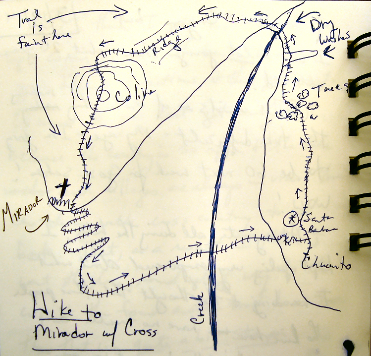 My hand-drawn map of the hike.