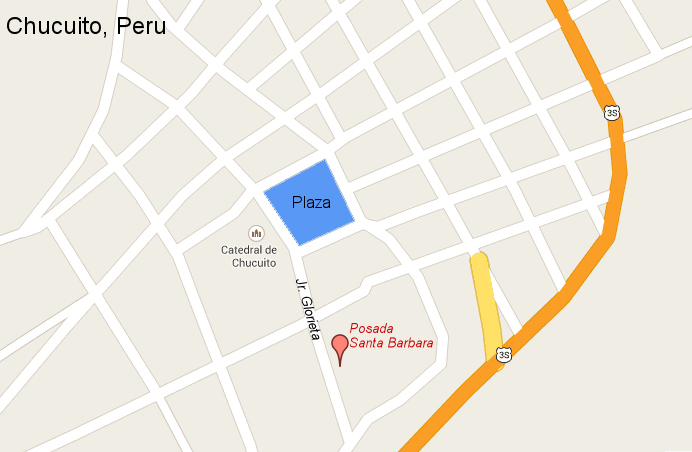 Location map for Posada Santa Barbara