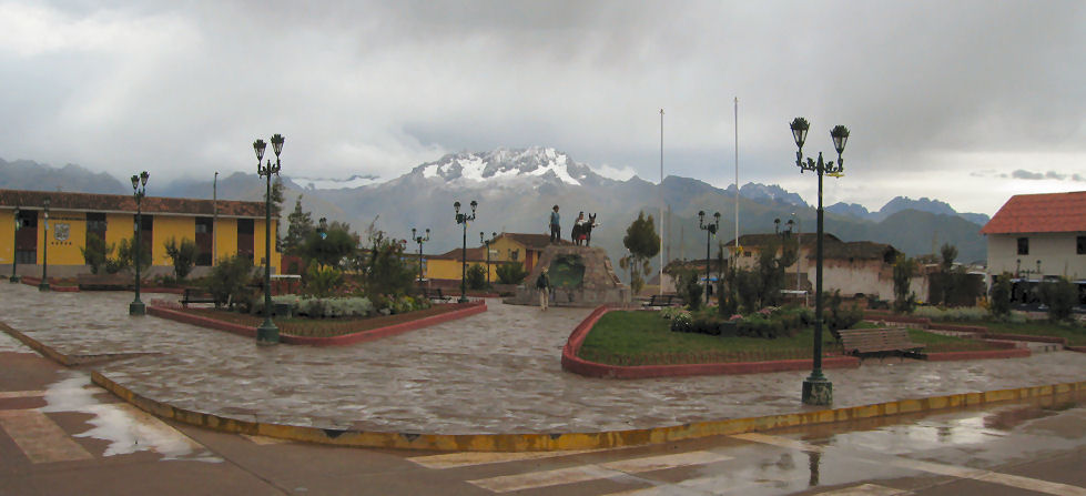 View of the Andes from the Maras Plaza