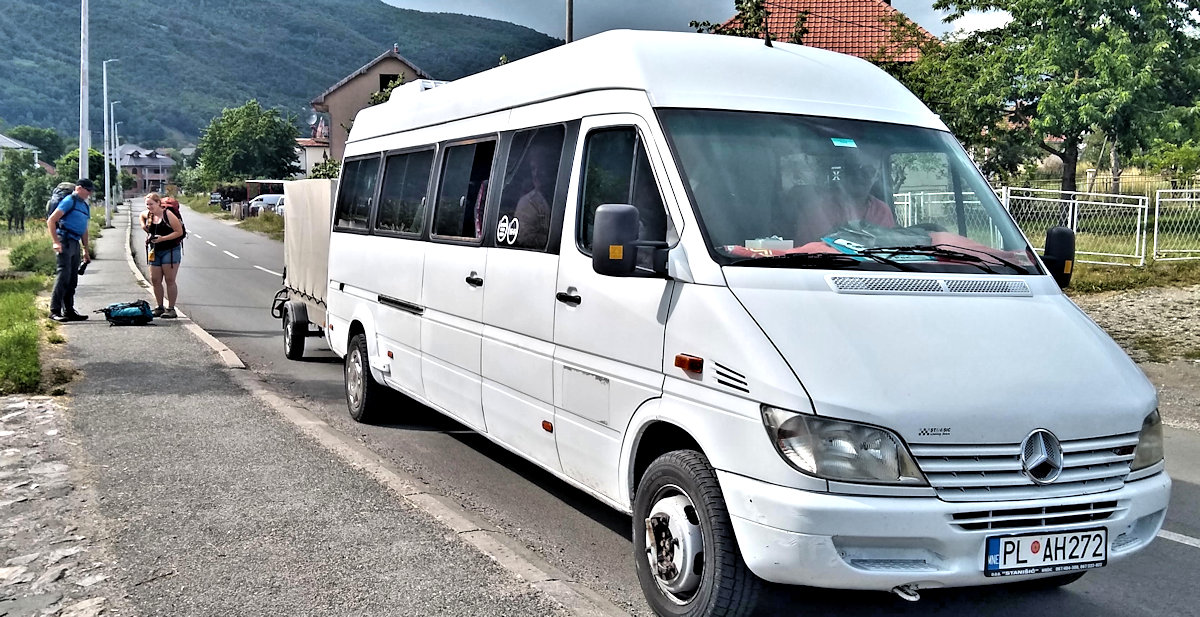 The mini-bus that brought us to Plav pulled a trailer that held our luggage.