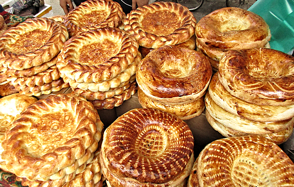 Decorated Bread in the Osh Market in Bishkek