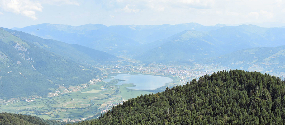 Lake Plav and the town of plav way below us.