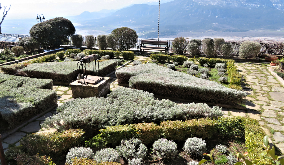 Manicured courtyard at St Stephen's Monastery