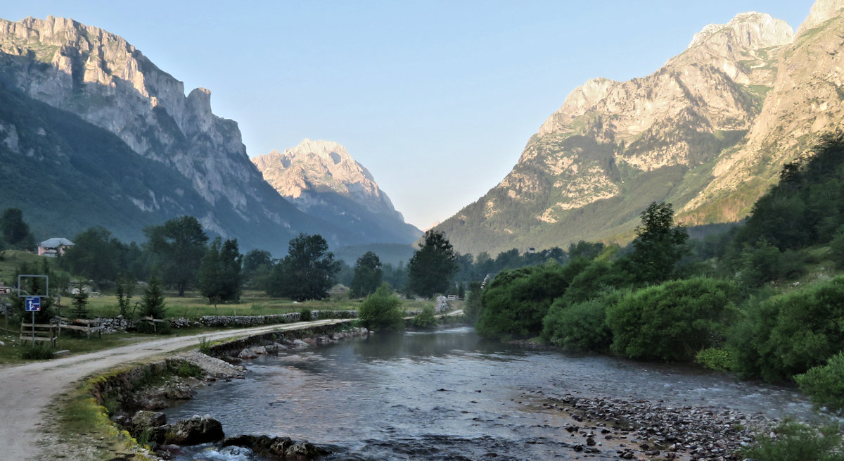 Early morning view of the mountains near Vusanje, Albania